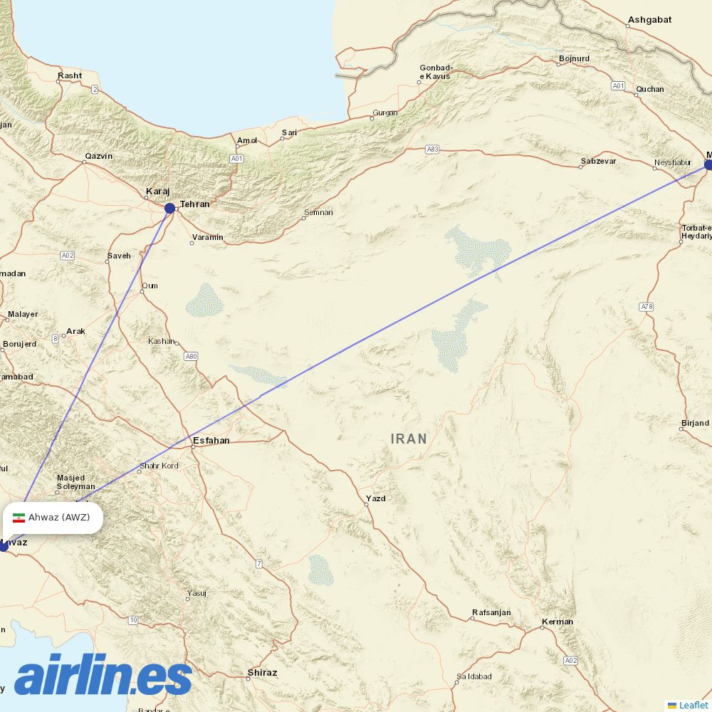  at AWZ route map