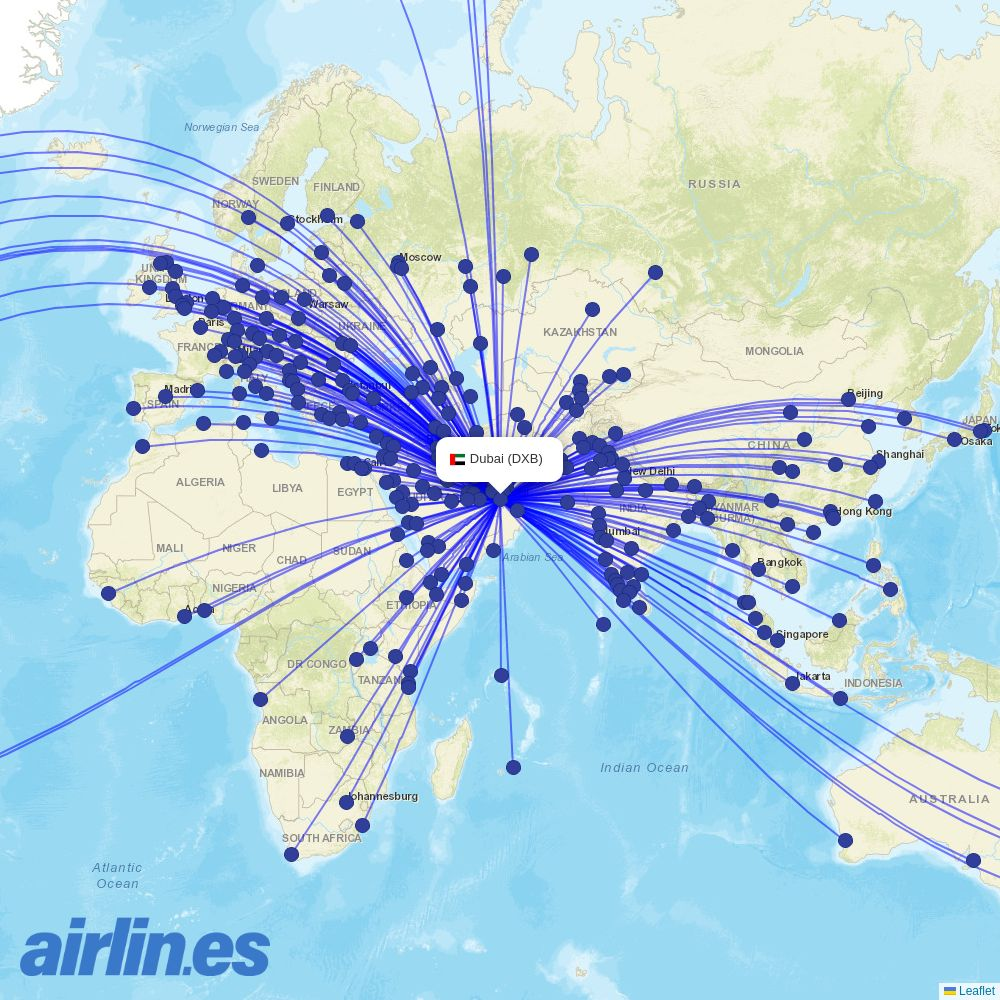  at DXB route map